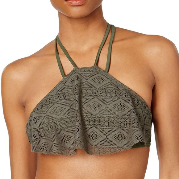 Hula Honey Lace High Neck Bikini Top NWT - Picture 1 of 3